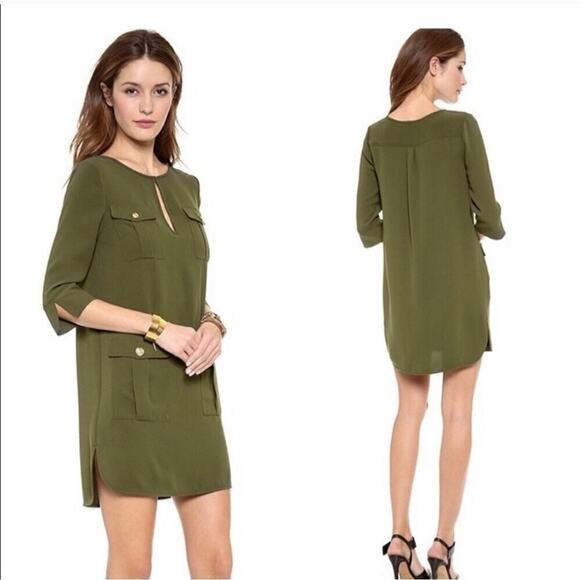 Diane Von Furstenberg Olive Green Agness Dress size 0 - Picture 1 of 16